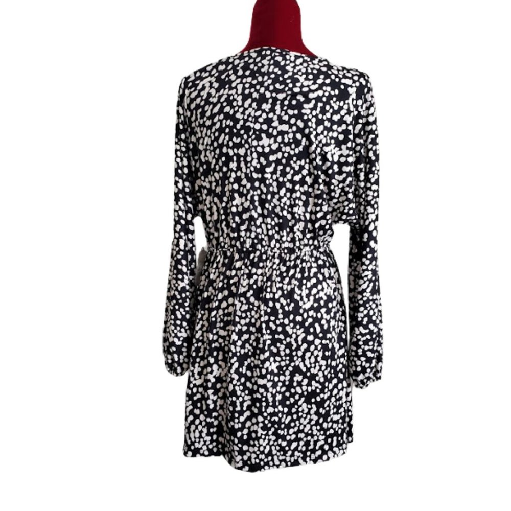 NEW Altar'd State Mila Dress Black/Ivory Long sleeve Blousy & Comfy - Picture 7 of 15